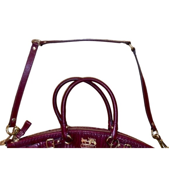 Coach Wine Burgundy Large Gathered Madison Tote Bag F1182-18643 - Picture 2 of 7